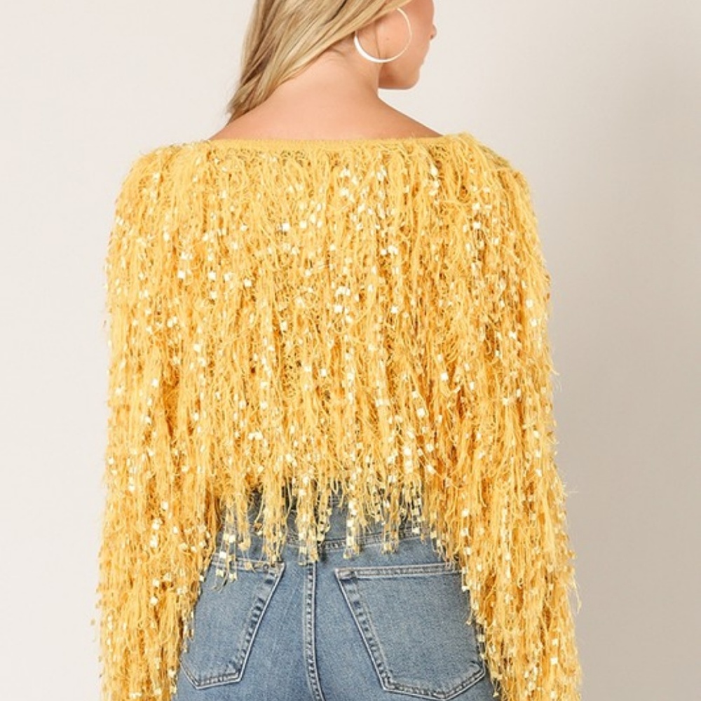 FRINGE SHAGGY SWEATER TOP - Picture 4 of 4